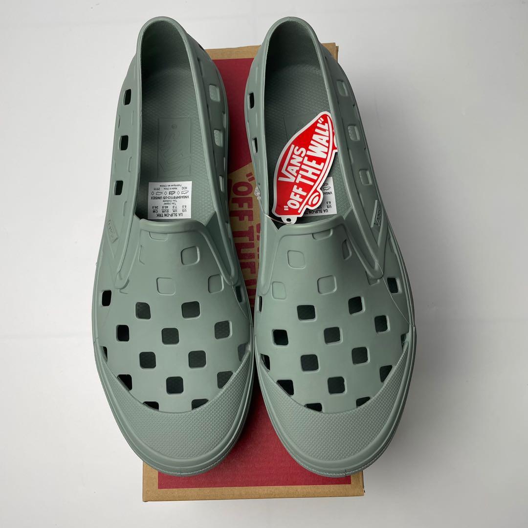 Army green slip on vans top