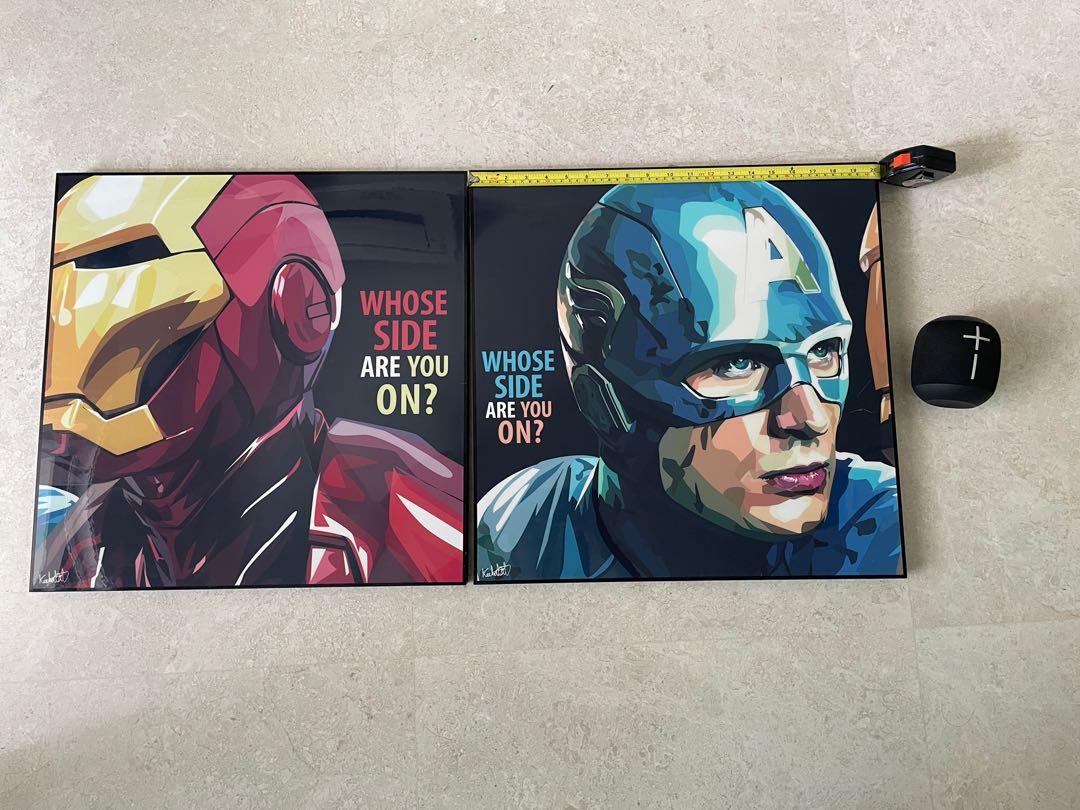Wall Art) Avengers Captain America Ironman, Hobbies & Toys, Toys & Games On  Carousell