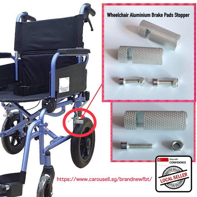 Wheelchair Aluminium Brake Pads stopper, wheelchair accessories stopper for brakes, Health