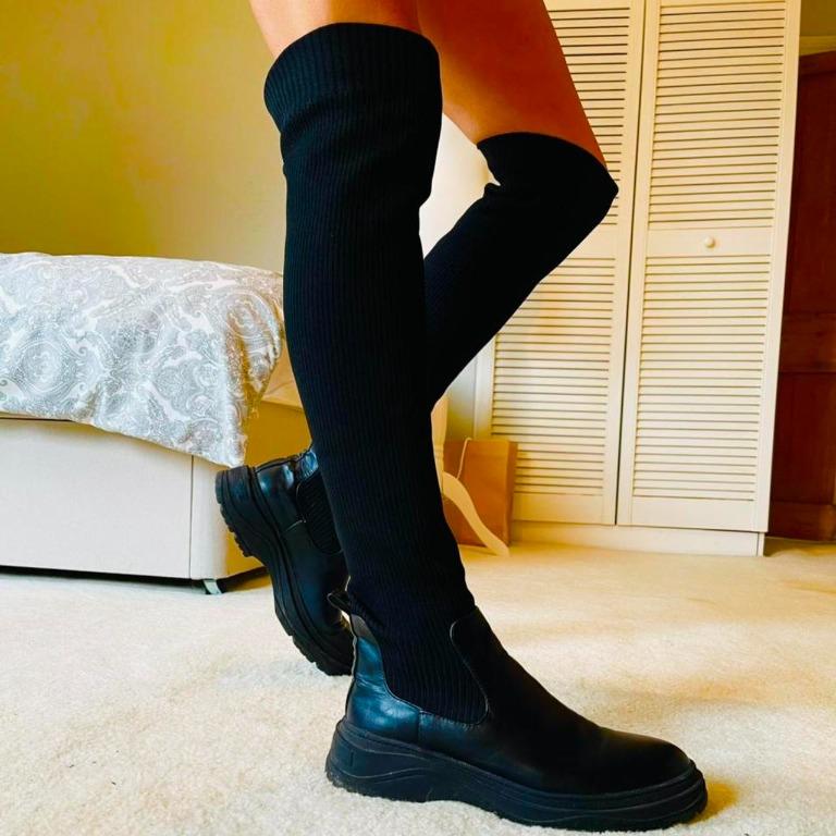 Knee high sock boots zara sale