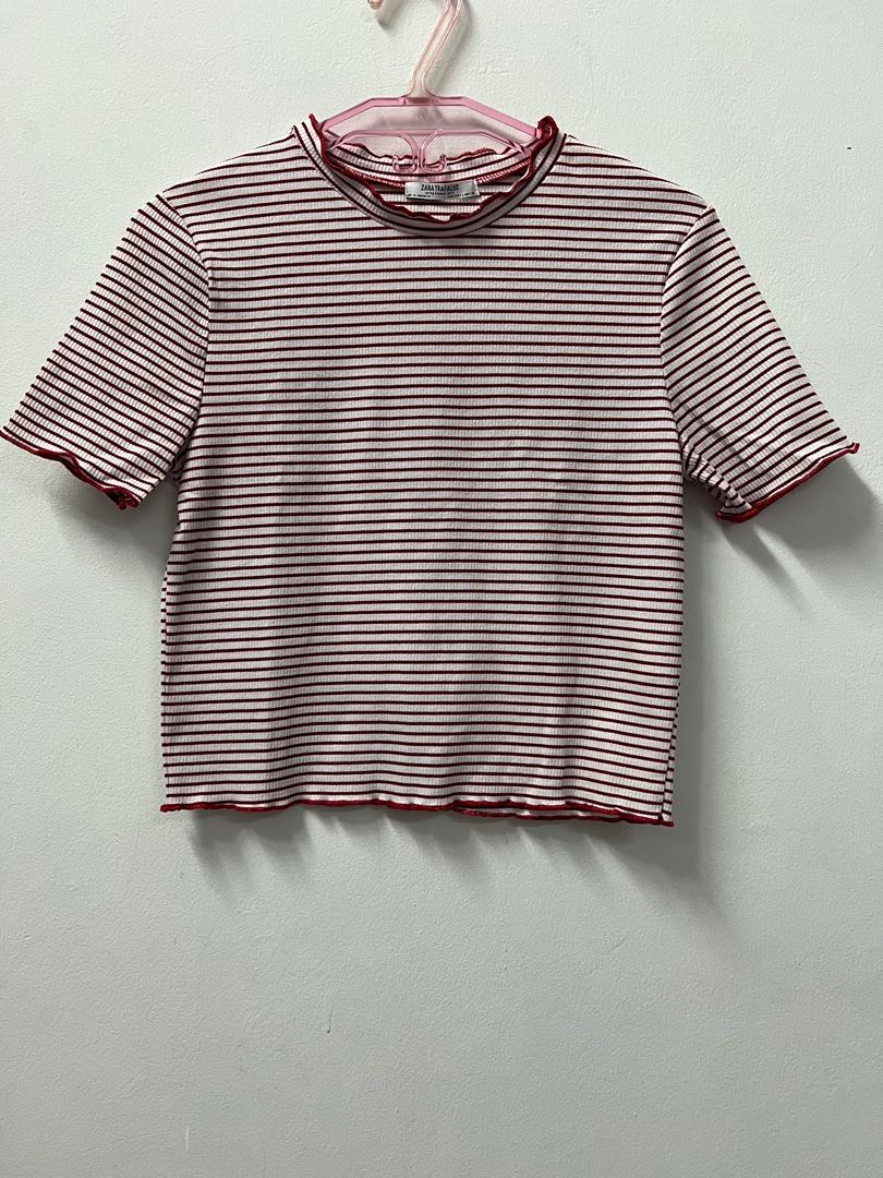 Zara Trafaluc Zara TRF Crop Top Garis 