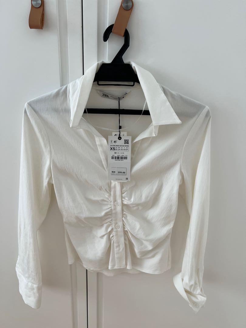 Zara White Shirt, Women's Fashion, Clothes, Tops on Carousell