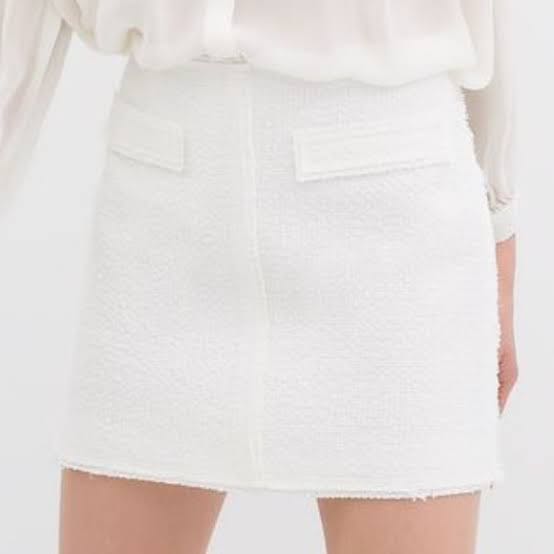 White tweed skirt best sale zara