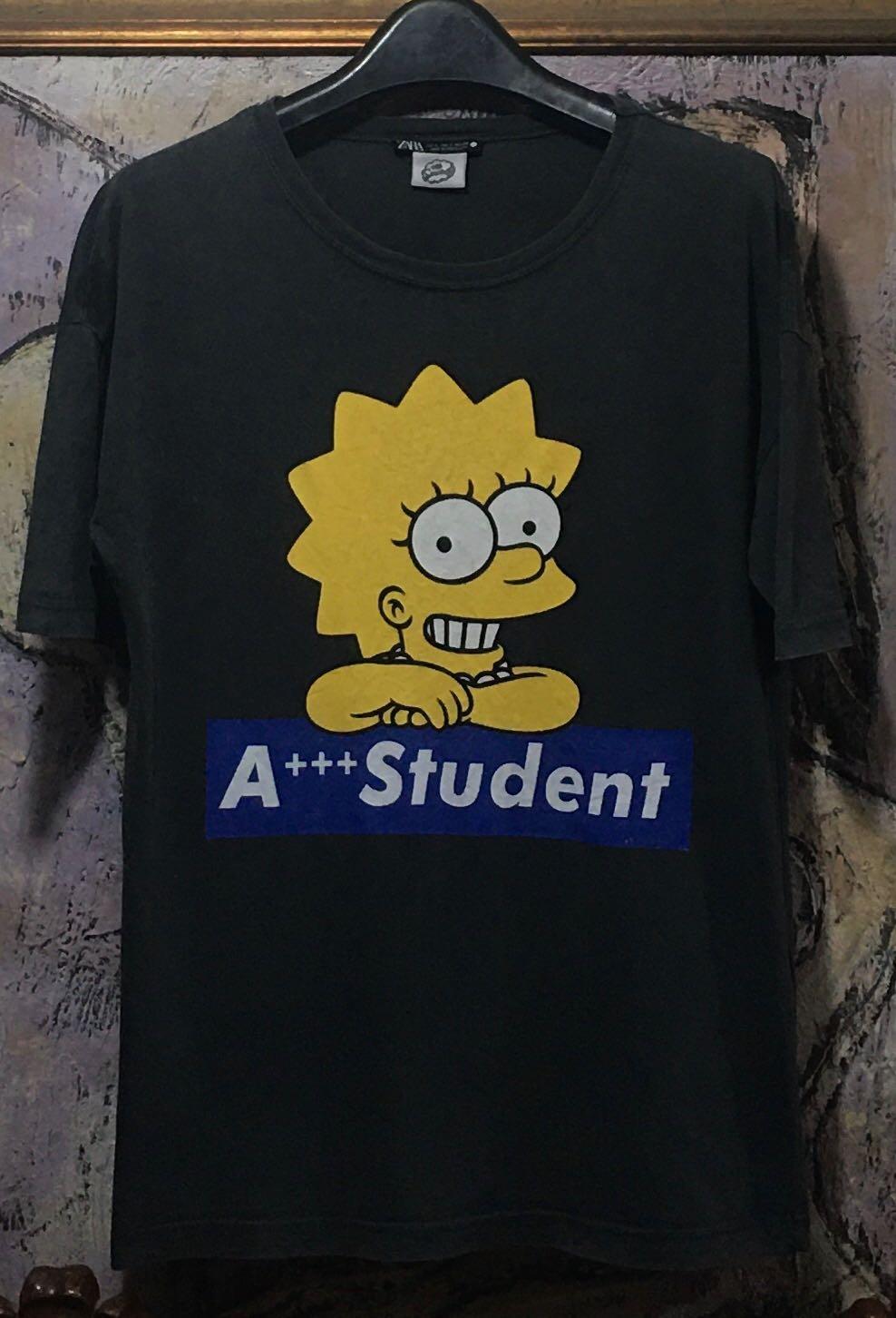 Zara x The Simpsons Lisa ash gray tee 20 authentic