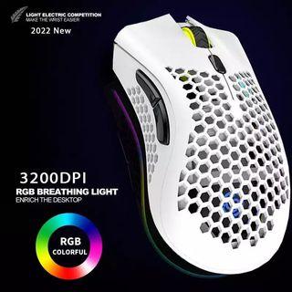 2022 Rechargeable USB 2.4G Wireless RGB Light Honeycomb Gaming Mouse Desktop PC Computers Notebook Laptop Mice Mause Gamer Cute