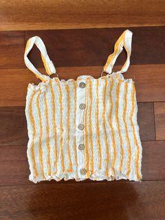 🌞 Shirred stripe singlet crop 🌞