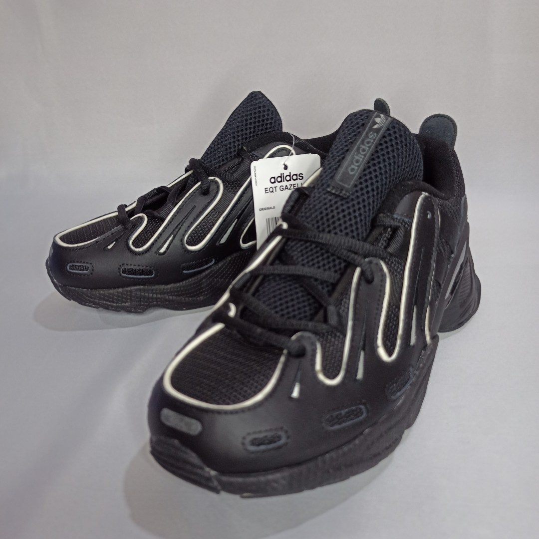 Adidas originals eqt gazelle store trainers in triple black
