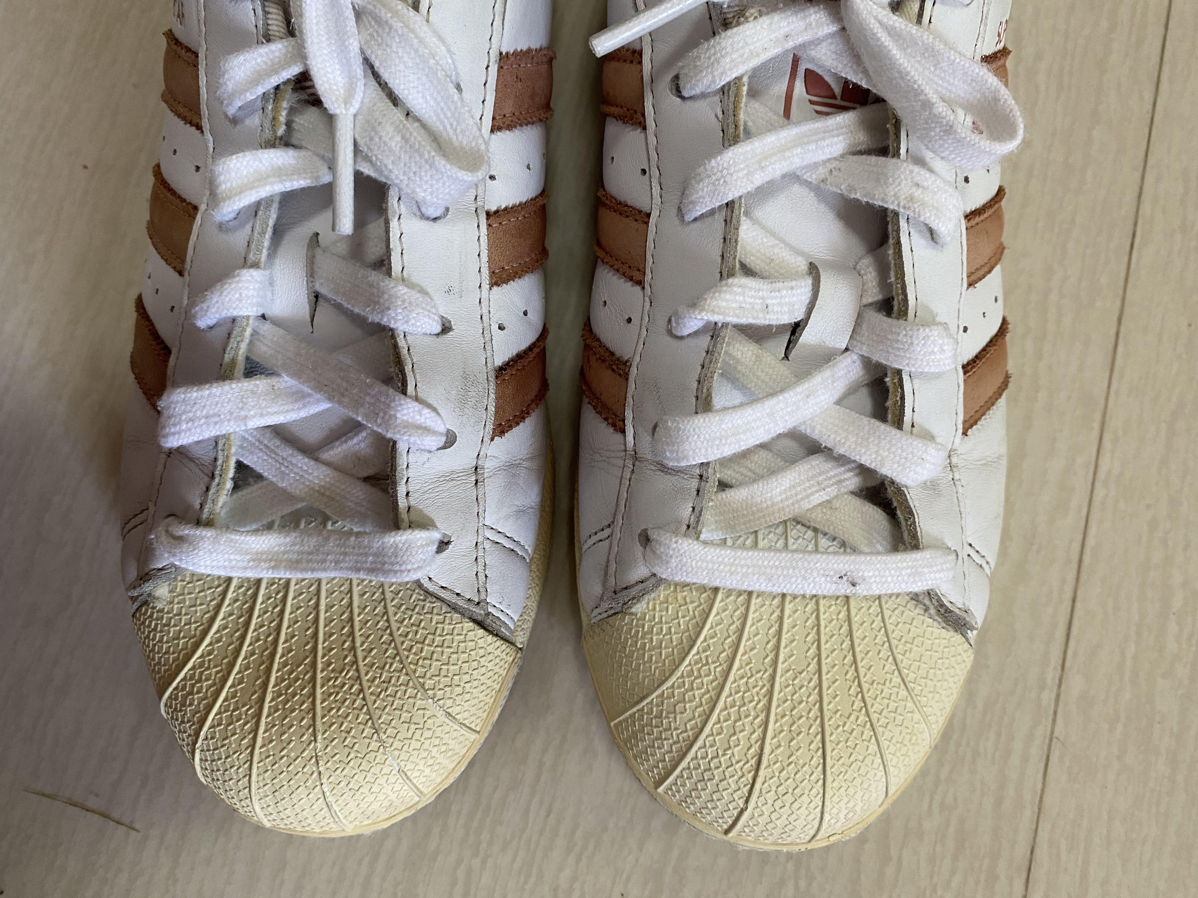 ADIDAS Superstar (Category: Sneakers) located in Lucena. Submitted by declutteringgabe (Listing ID 1144490579, Image 3). Description: -Size 7.5W (I’m a size 8, fits me well) -100% Original -RFS: Decluttering shoes -Issues: Yellowing, signs of usage, no box -PM if interested for more pics.