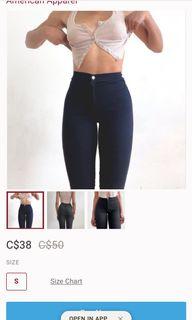 AMERICAN APPAREL HIGH WAISTED JEANS