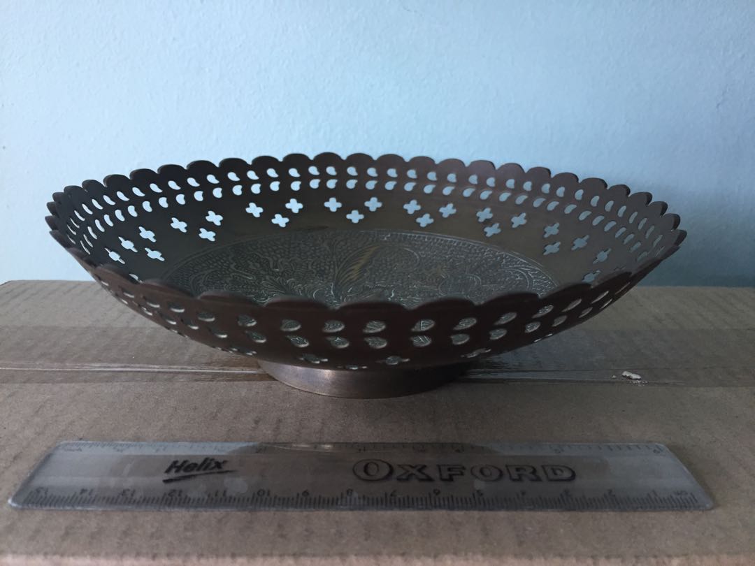 Antique bronze plate, Furniture & Home Living, Home Decor, Vases