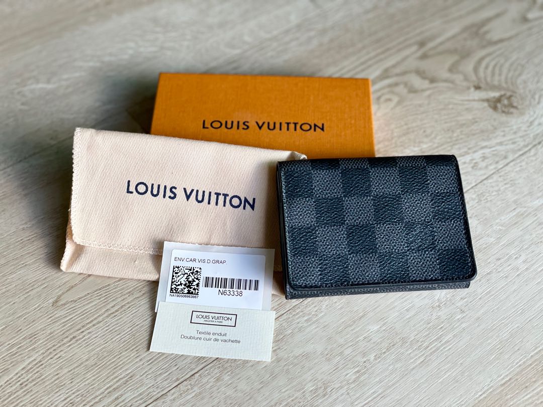 Louis Vuitton DAMIER GRAPHITE Envelope Business Card Holder (N63338) in  2023