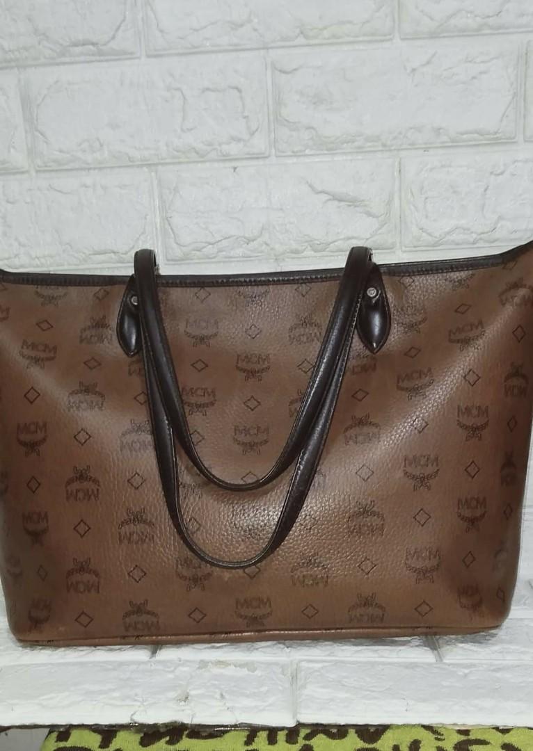 Authentic mcm chocolate tote bag