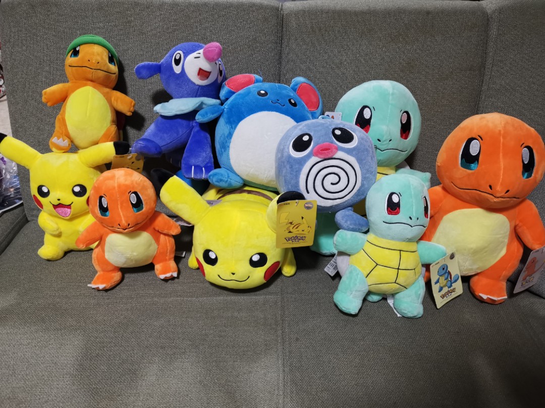 Authentic pokemon soft toy plush plushie poliwag charmander pikachu