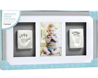 Baby hand and footprint deluxe wall frame set