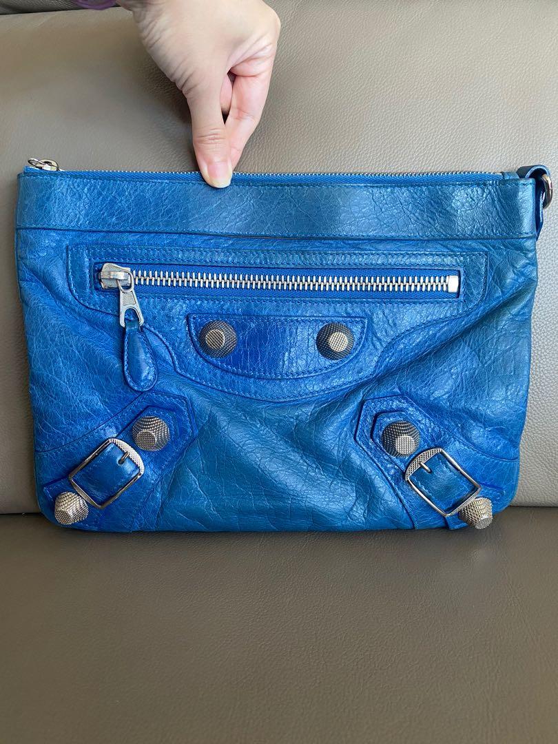 Balenciaga blue clutch sales