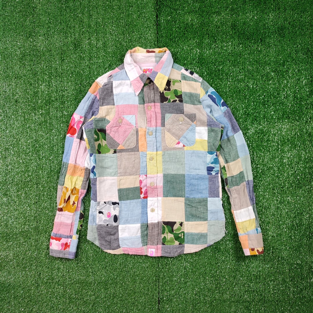 bape patchwork shirt