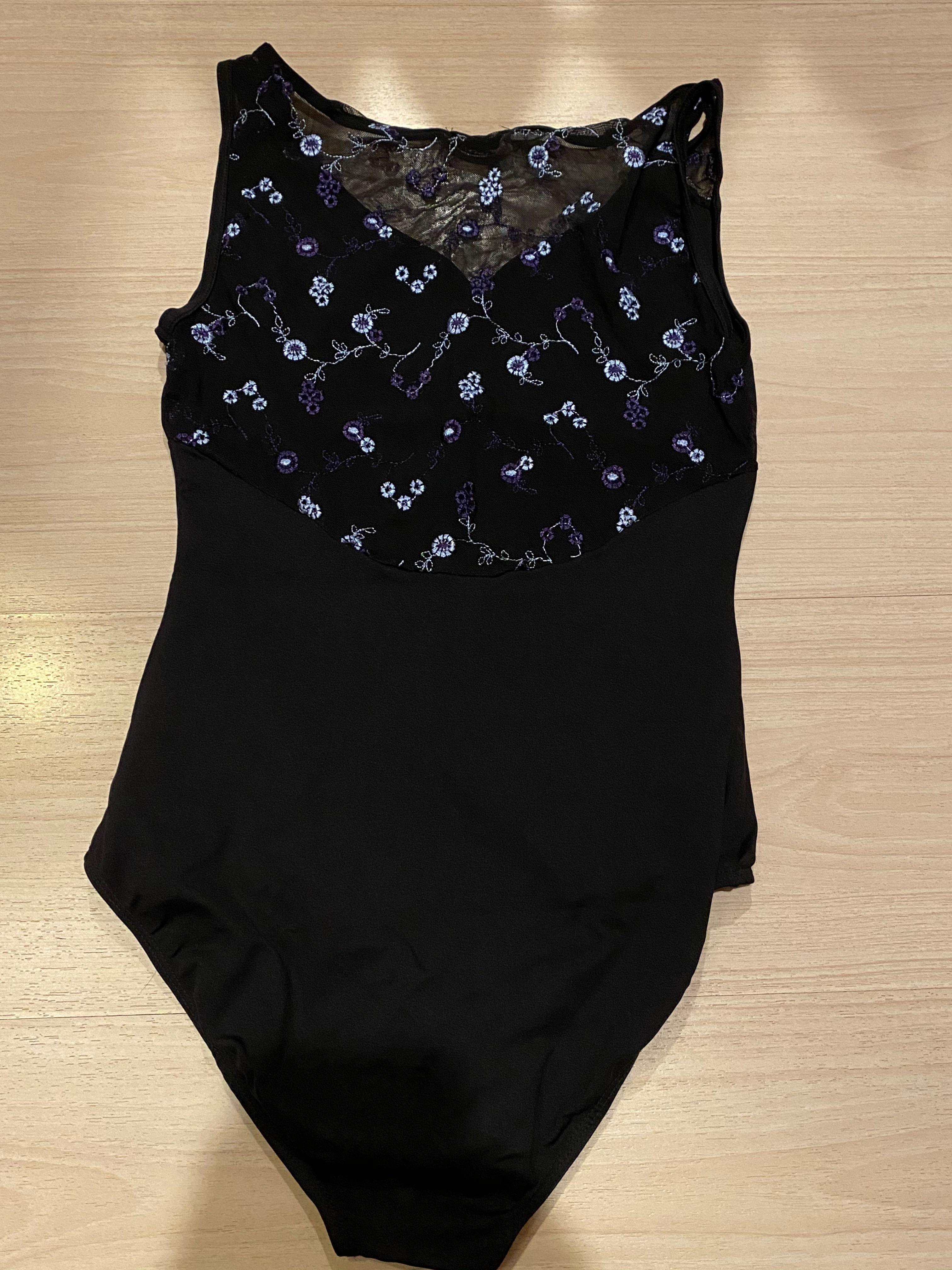 Black Floral Leotard (Category: Activewear) located in Pasig City. Submitted by m.declutters (Listing ID 1144580058, Image 2). Description: Bought from Capezio Korea Store Fits small to medium frame.