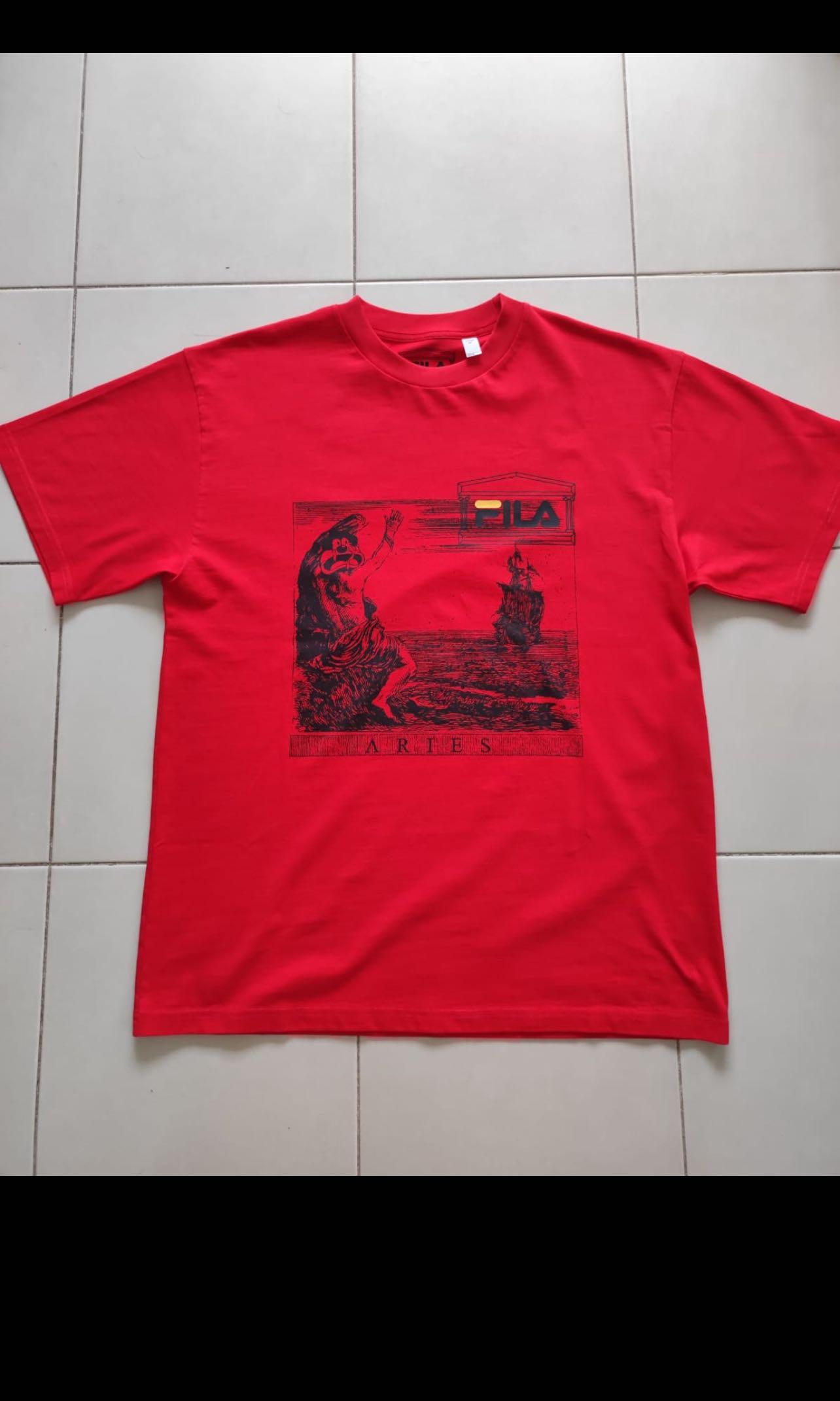 Brand new Red Fila Tshirt Men s Fashion Tops Sets Tshirts