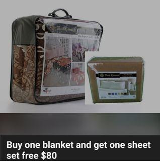 Buy one blanket and get one sheet set free