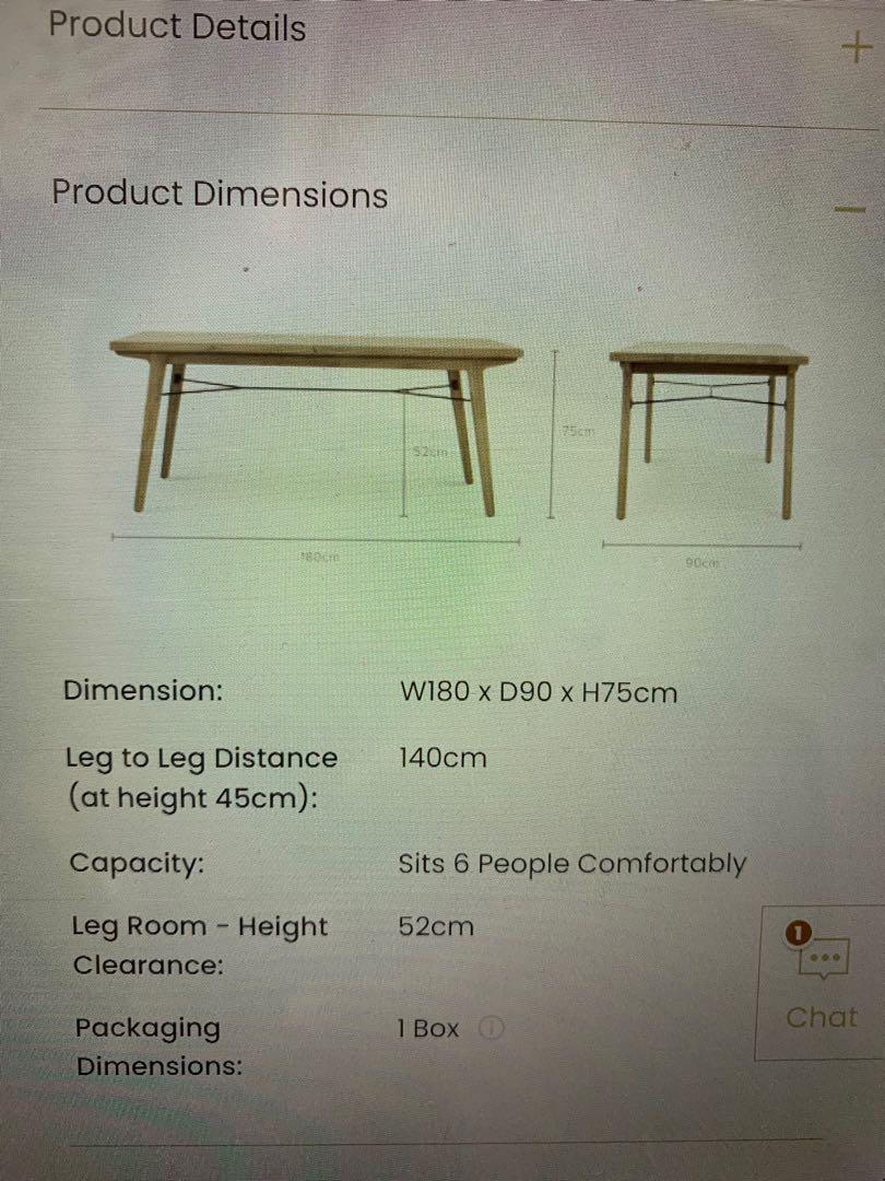 Castlery Miles Dining Table Set 180cms, Furniture & Home Living