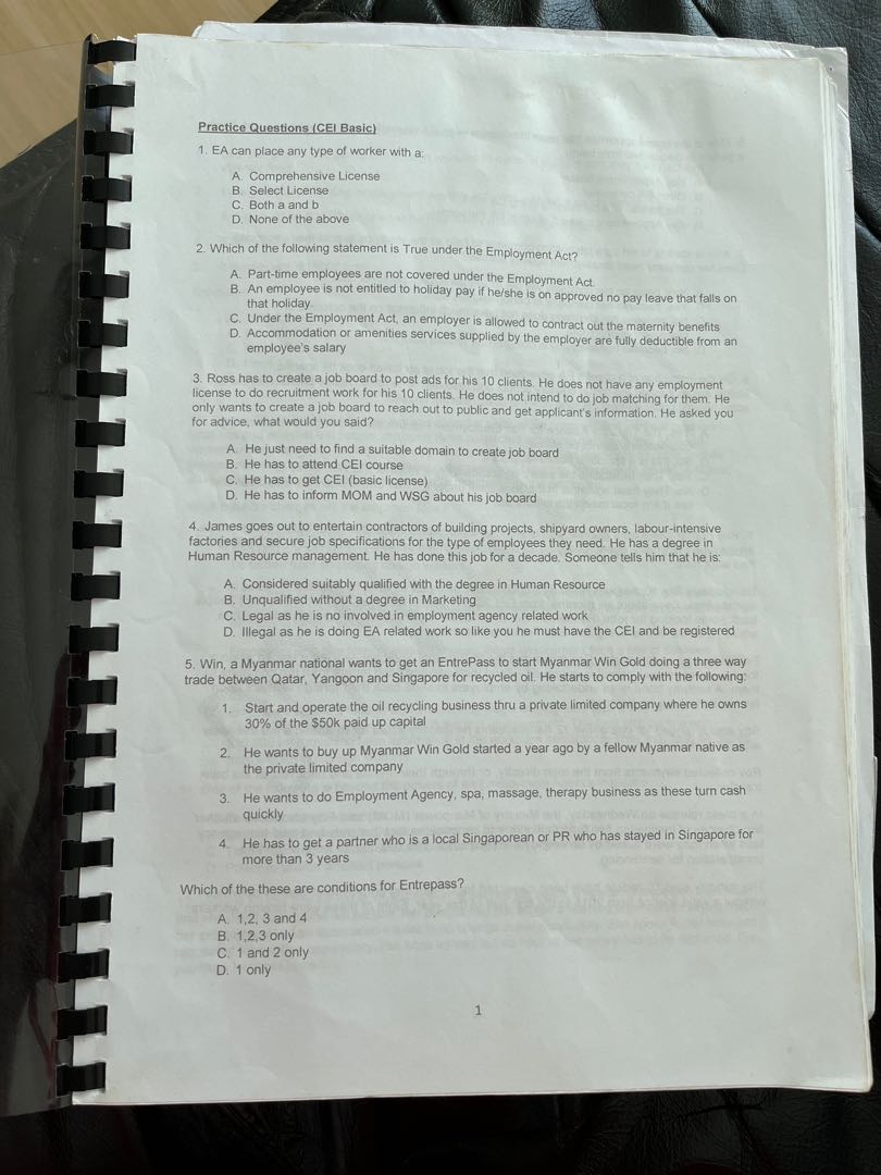 CEI basic 700 + mock questions, Everything Else on Carousell