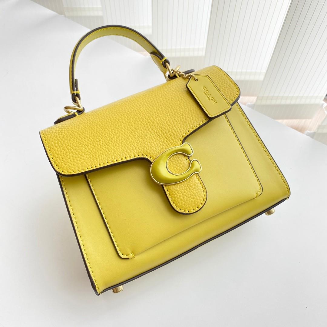 coach tabby top handle yellow