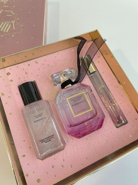 Victoria's Secret Bombshell Holiday 3 Piece Parfum Gift Set NEW