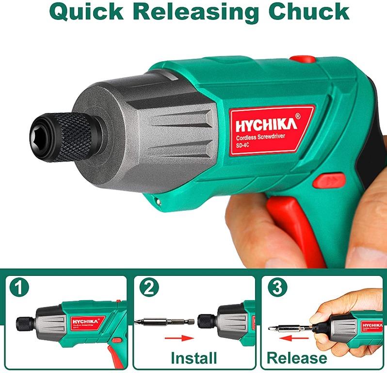 HYCHIKA Electric Screwdriver 6 N.m, 3.6V Cordless, LED Light, 36Pcs - View #7