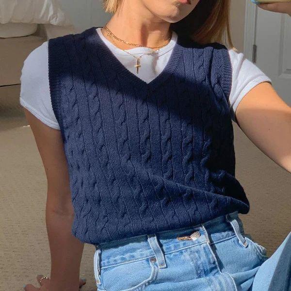 Dark blue sweater vest hotsell