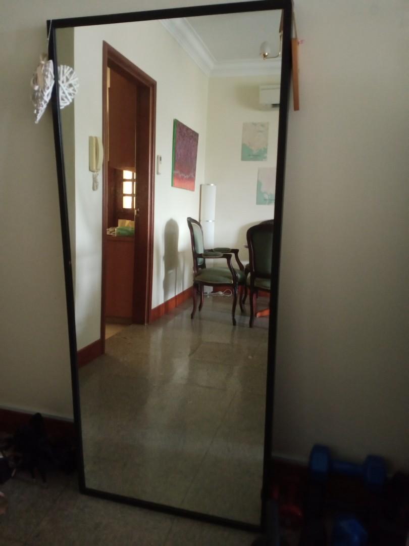 Dark brown wood full length wide mirror, Furniture & Home Living, Home