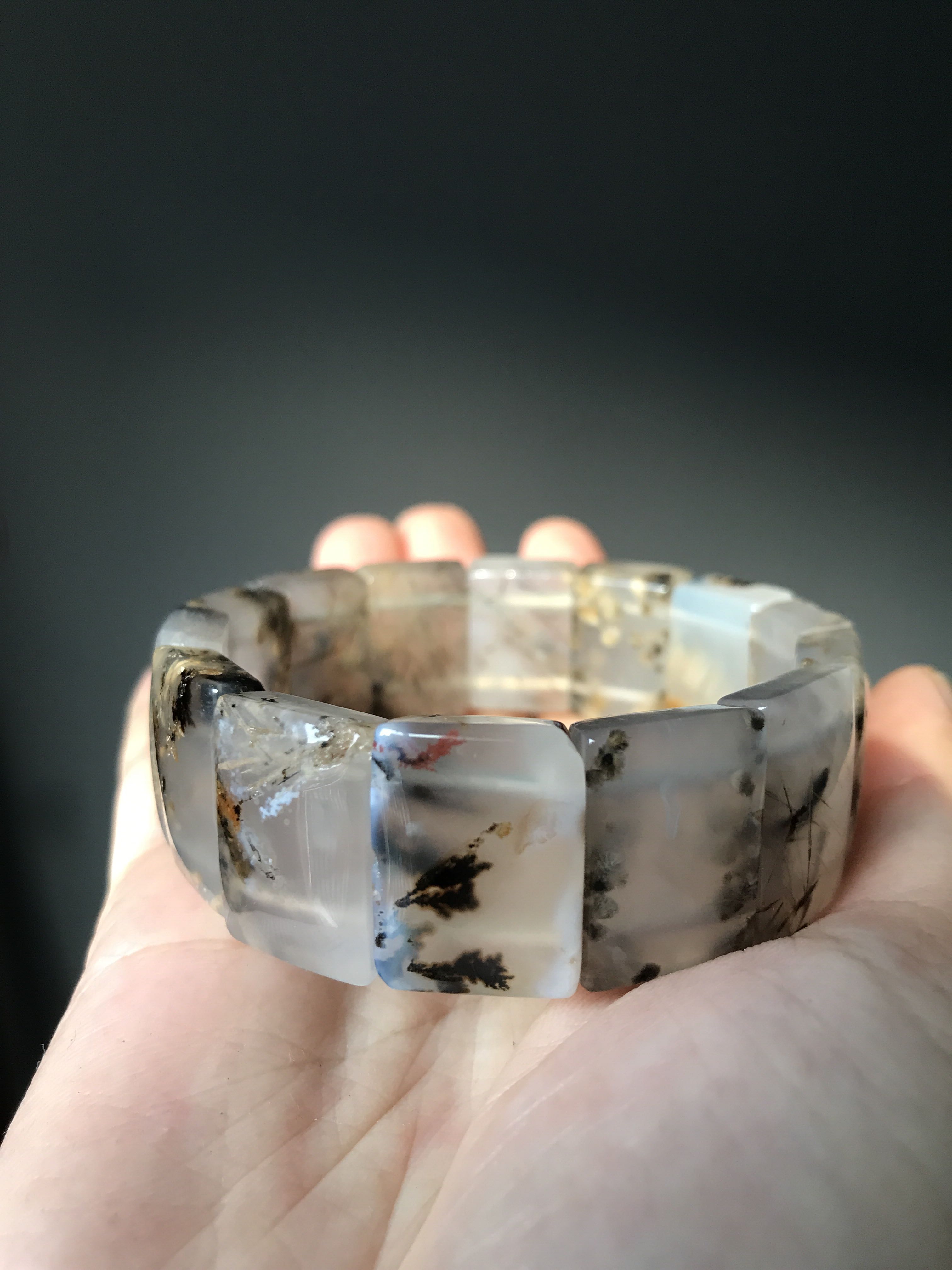 Dendritic Scenic Agate Papan Bracelet Women s Fashion Jewelry