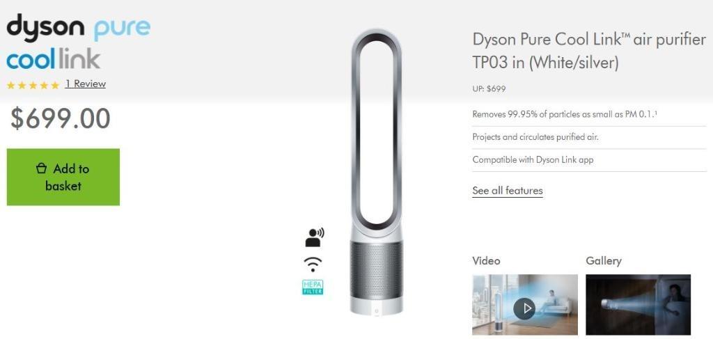 Dyson Pure Cool Link air purifier TP03 Furniture Home Living