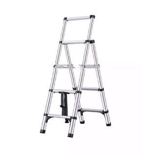 Foldable A-Type Telescopic Ladder with No-Slip Foot Cover 1.1m + 1.4m