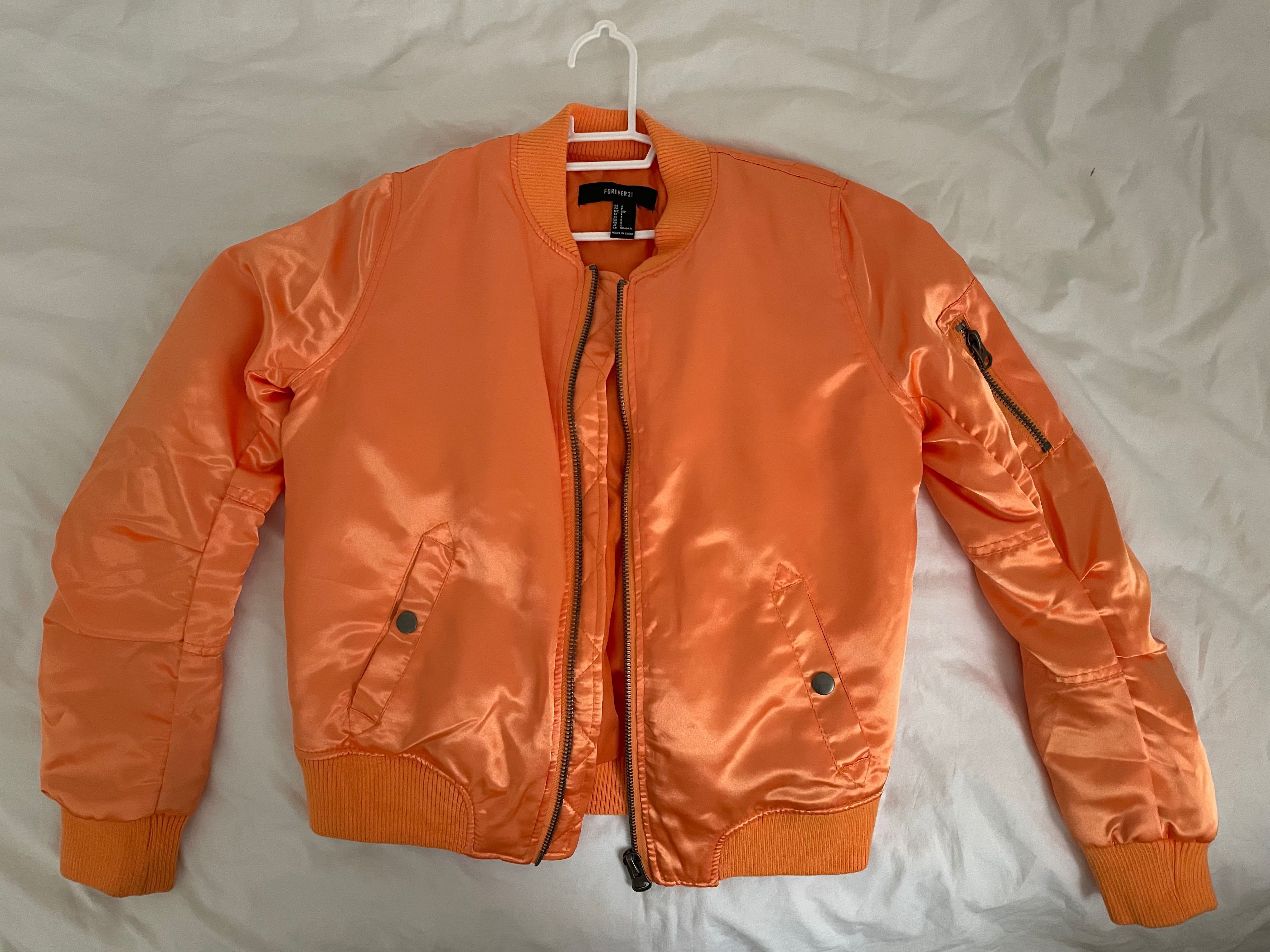 Orange denim jacket forever 21 sales