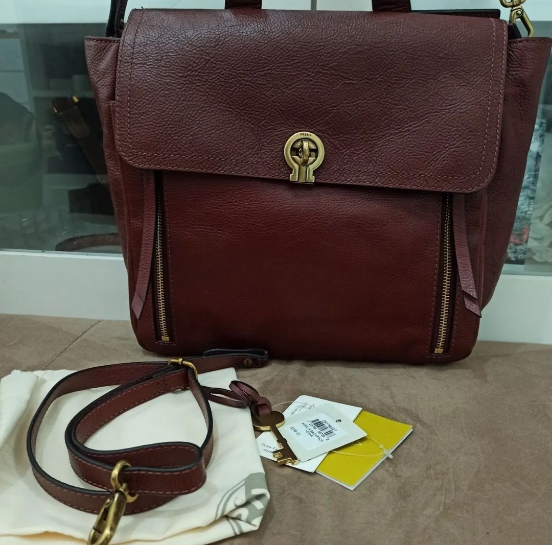 Fossil amelia backpack henna Fesyen Wanita Tas Dompet di Carousell