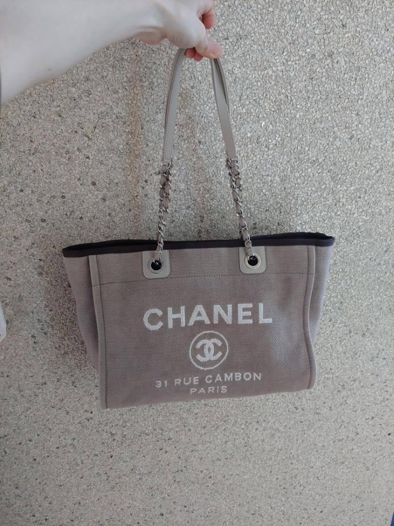 Great condition Chanel deauville in taupe and silver hardware