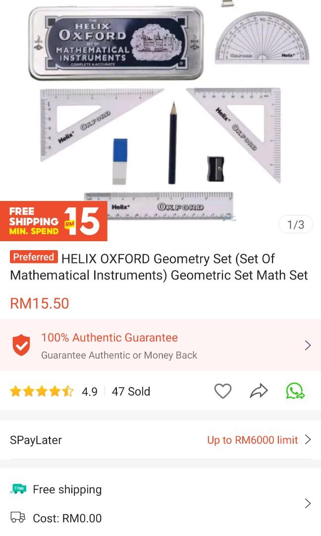 Helix Oxford Geometry Set / Math Set, Hobbies & Toys, Stationery