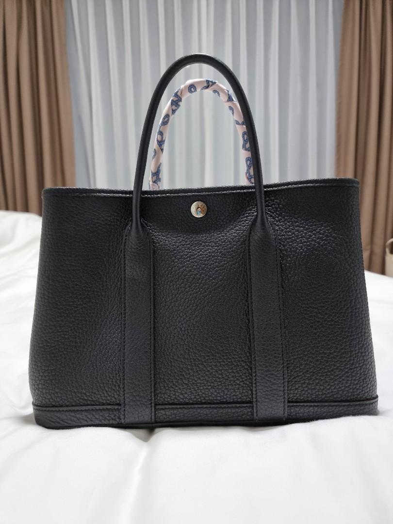 Brand New Hermes Garden Party 30, Black in full leather. #C, Luxury, Bags &  Wallets on Carousell