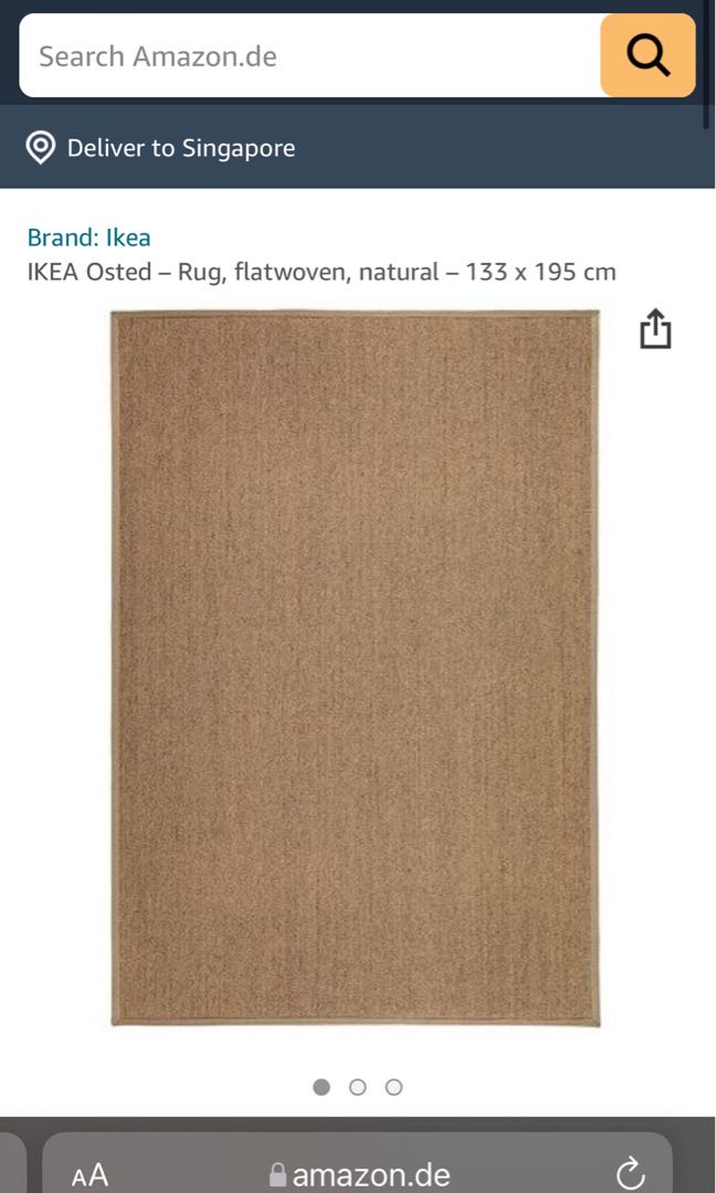 IKEA jute rug, Furniture & Home Living, Home Decor, Carpets, Mats