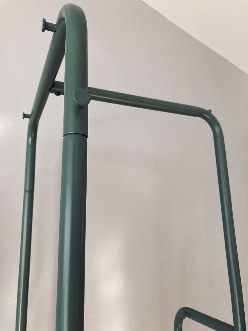 Green Clothing Rack IKEA NIKKEBY grey-green clothing rack, Furniture & Home Living ...
