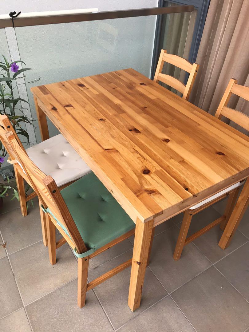 IKEA wood table set, Furniture & Home Living, Furniture, Tables & Sets