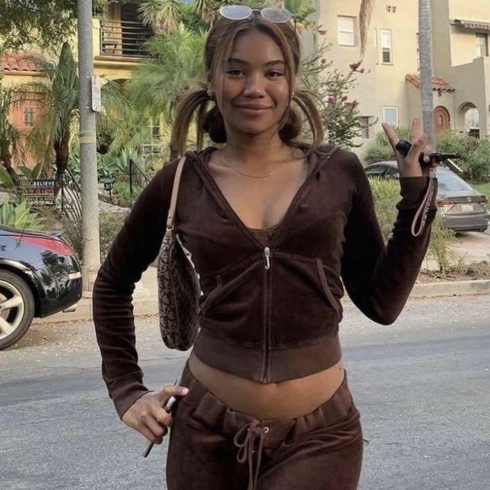 chocolate brown juicy couture tracksuit