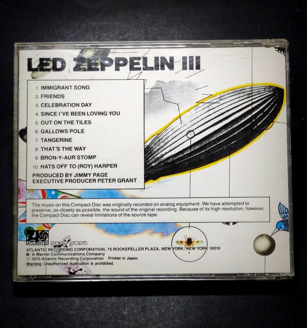 Led Zeppelin III Led Zeppelin (CD, Japan 20P22025, 1988), Music