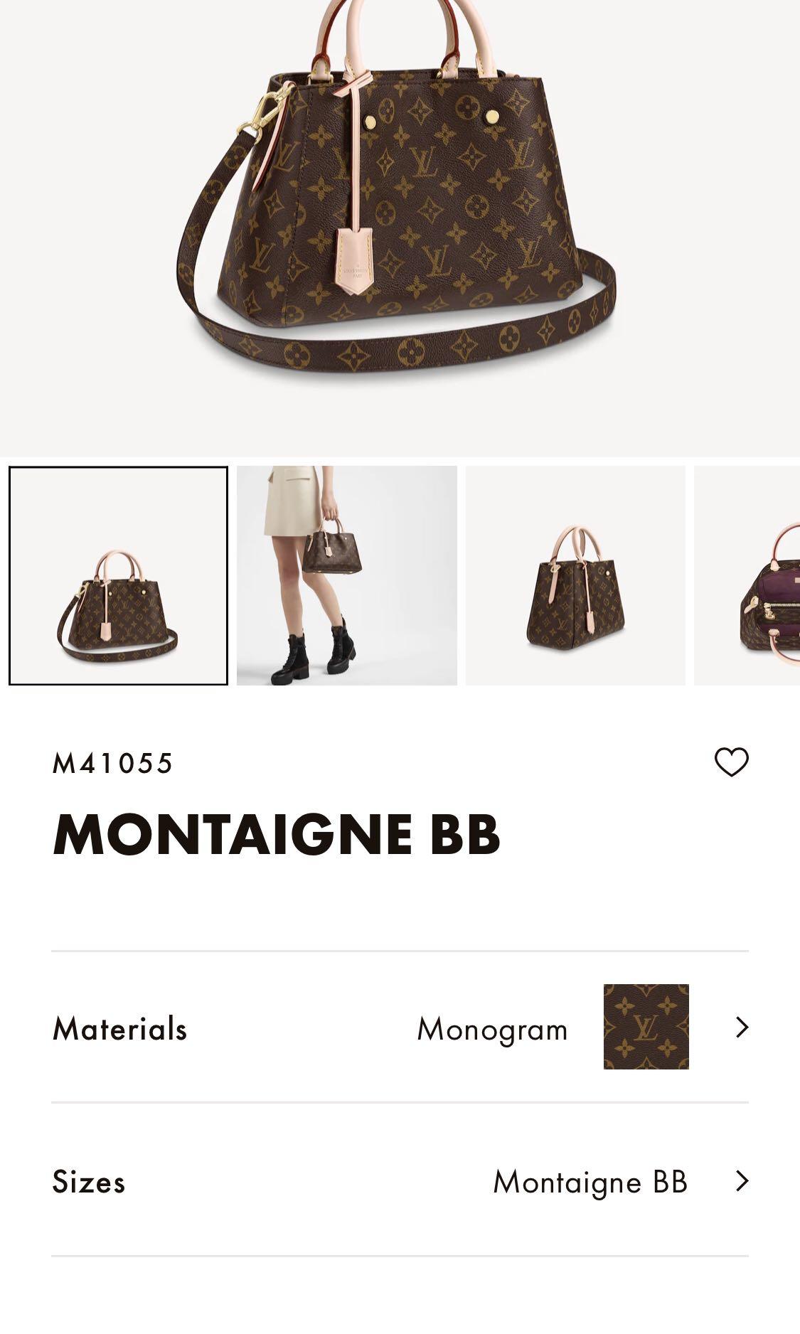 Bag Organizer for Louis Vuitton Montaigne BB Bag (Set of 2)