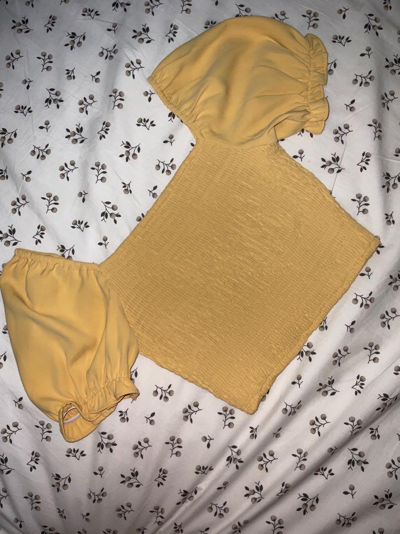 RENESMEE 2-WAY SMOCKED TOP #MADEBYLOVET (SUNSHINE YELLOW)