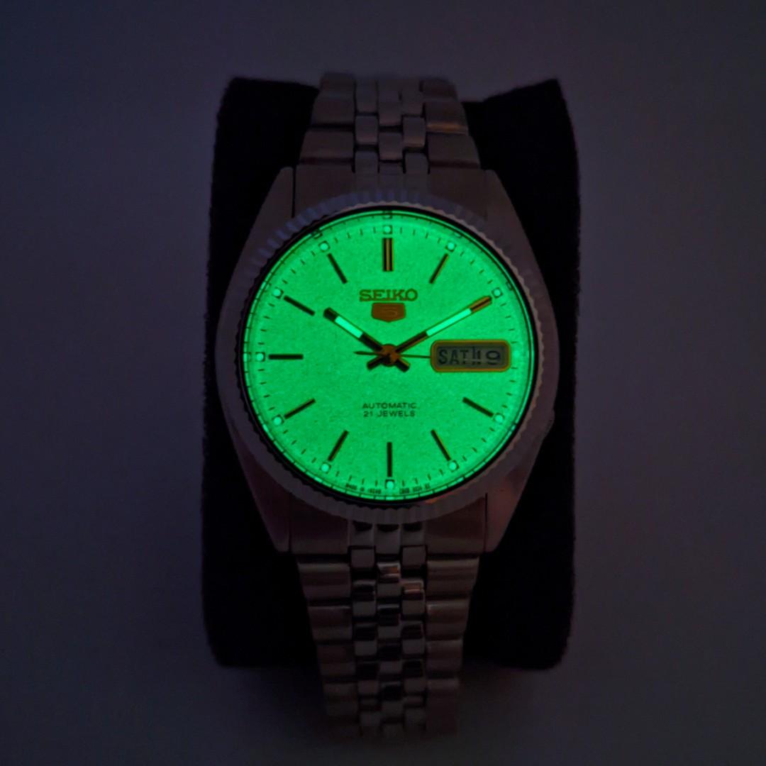 Seiko 5 Lumibrite full-lume dial SKXZD7 (7S26-3110), Men's Fashion ...