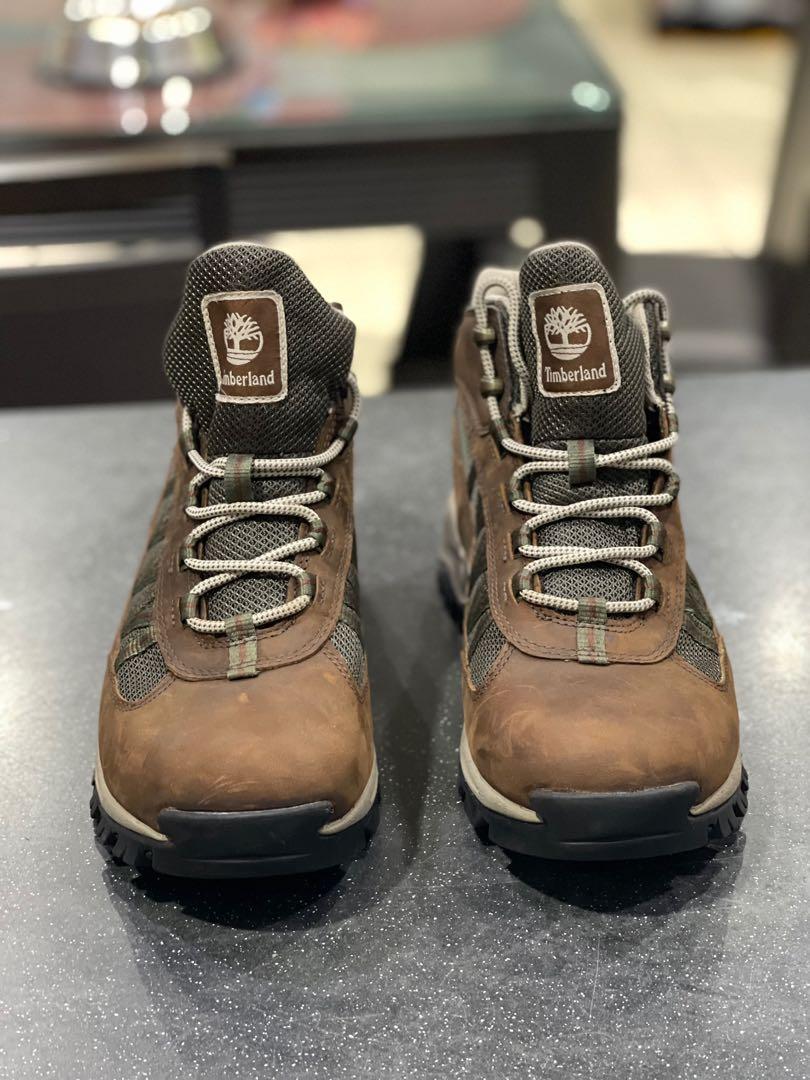NEW NEW Timberland A1L3X Men s Mt. Maddsen Lite Mid Waterproof Hiking Boots Dark Brown Full Grain
