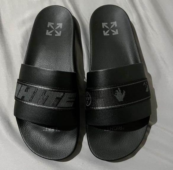 Off white black industrial slides online