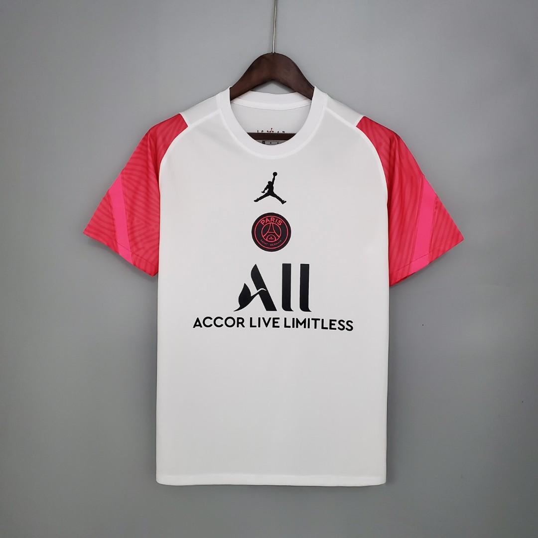 psg white and pink shirt