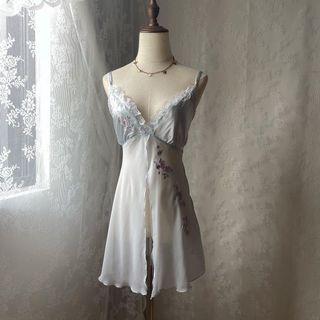 Pastel embroidered lingerie dress